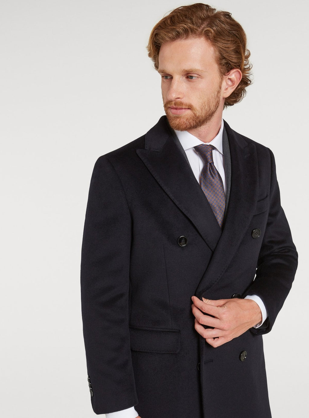 Cappotto doppiopetto in misto cashmere
