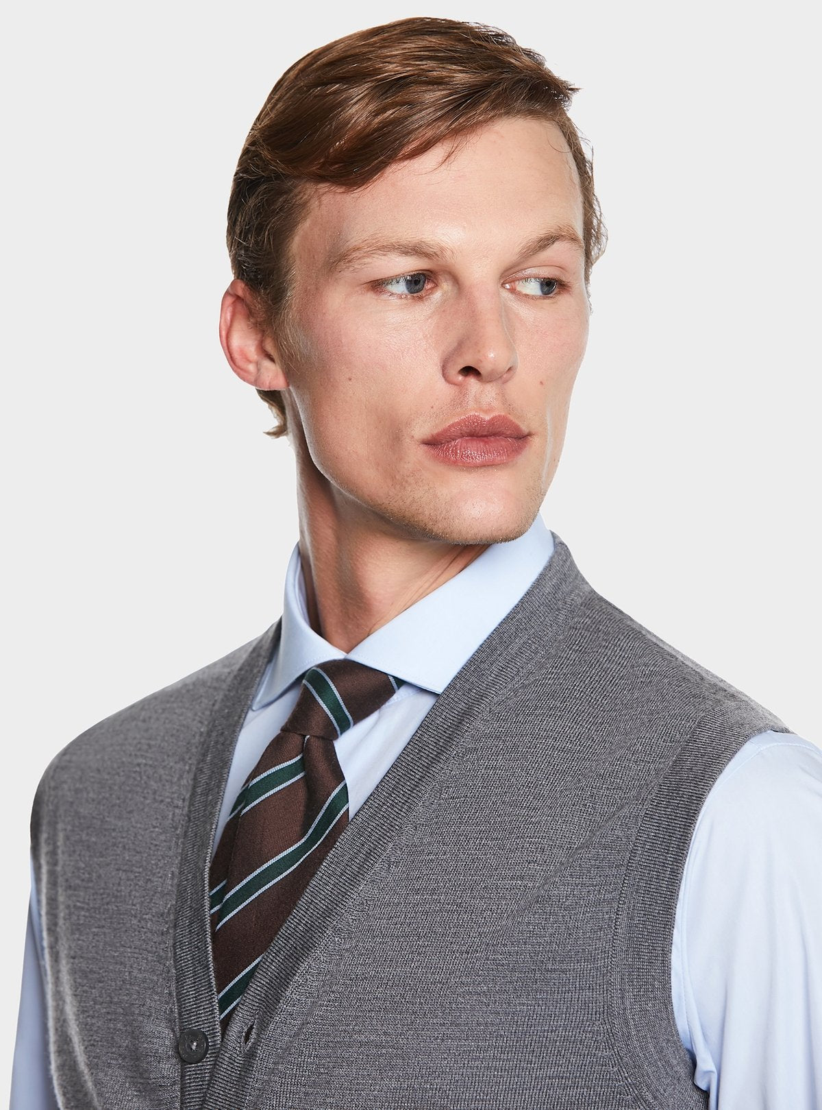 Gilet con bottoni in lana Merino