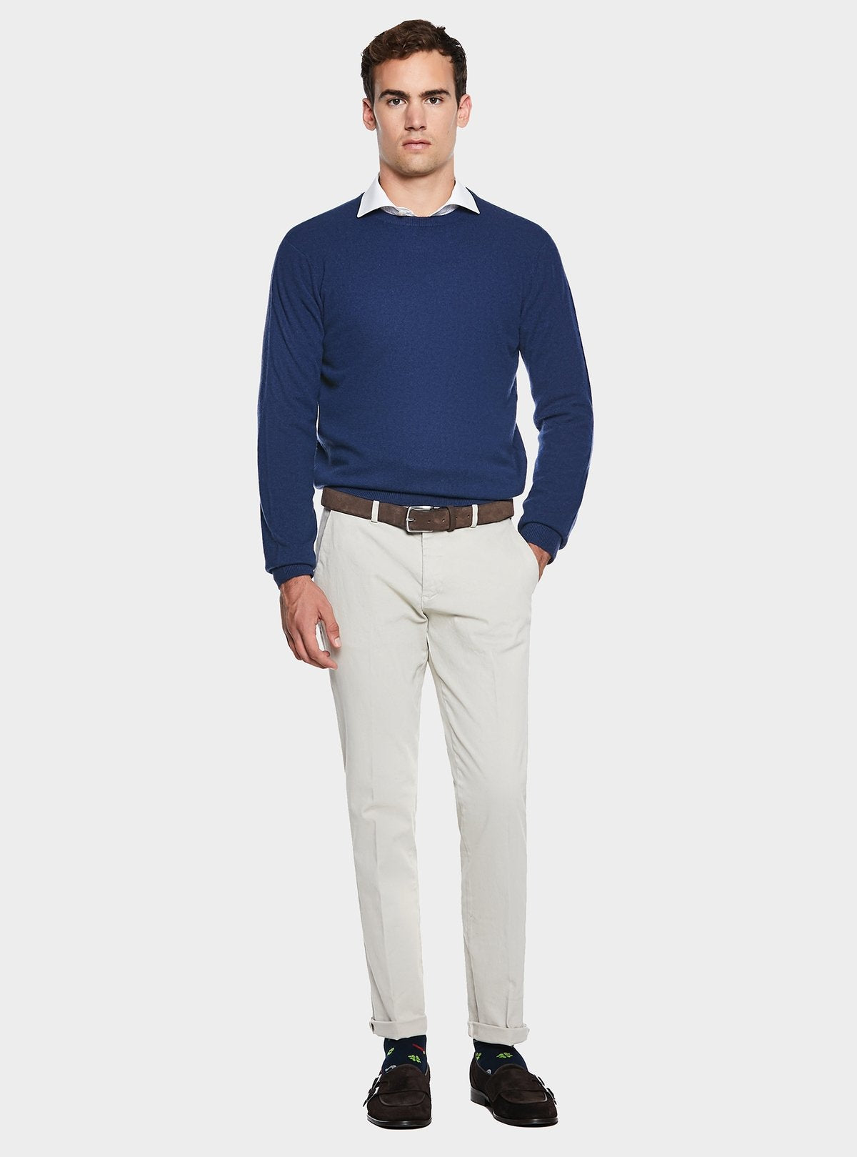 Maglia girocollo in puro cachemire