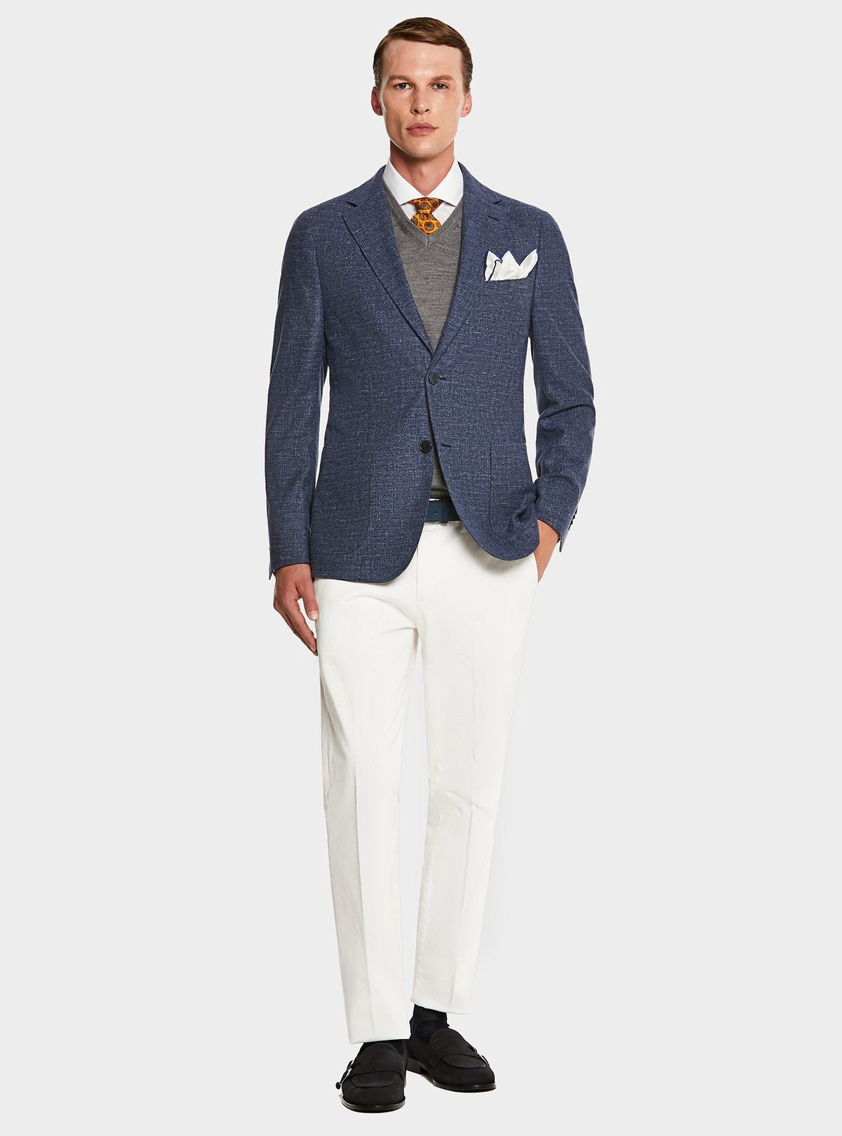 Giacca operata in misto lana lino e seta-1