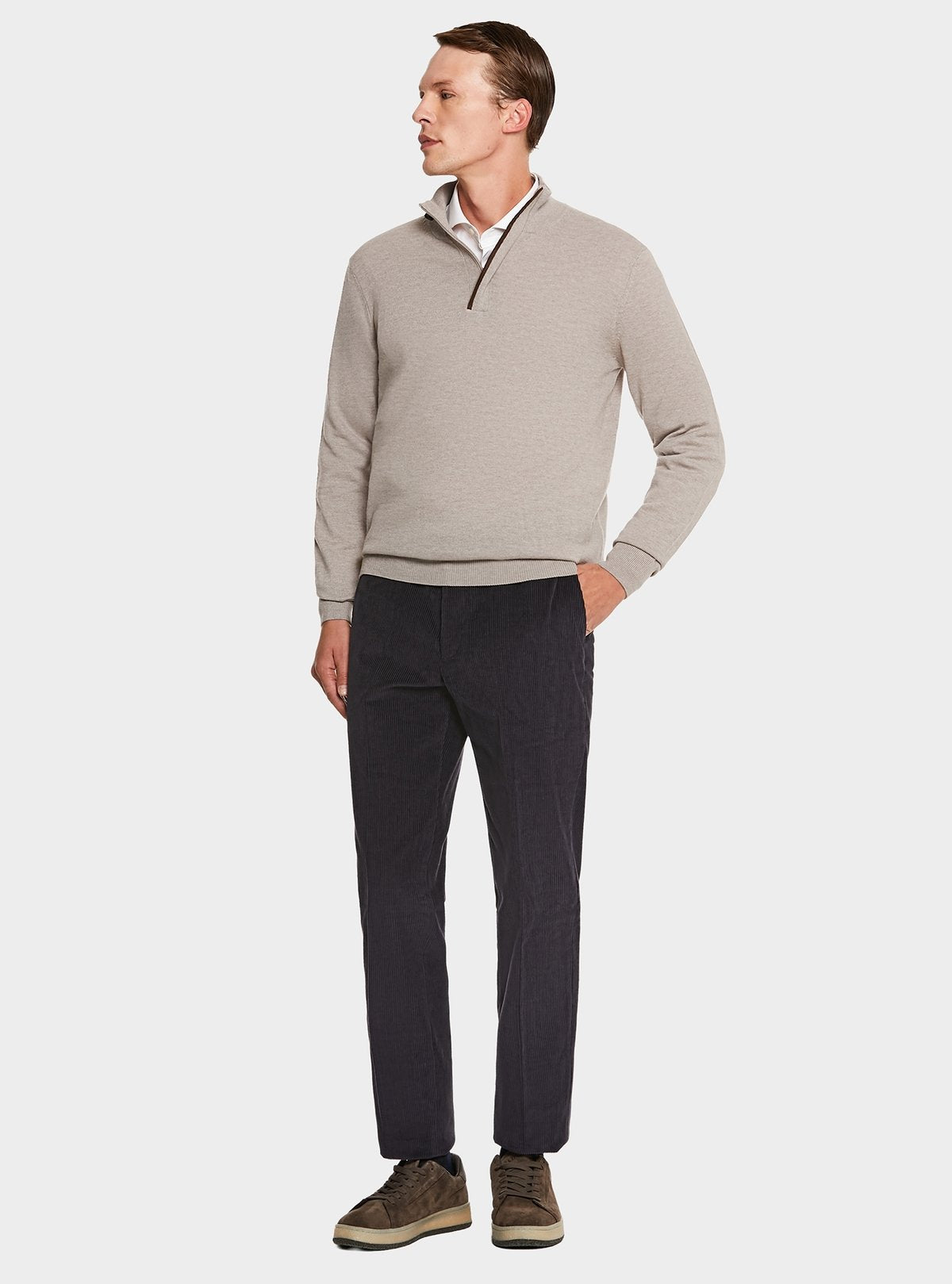 Maglia mock neck in lana e cashmere-1