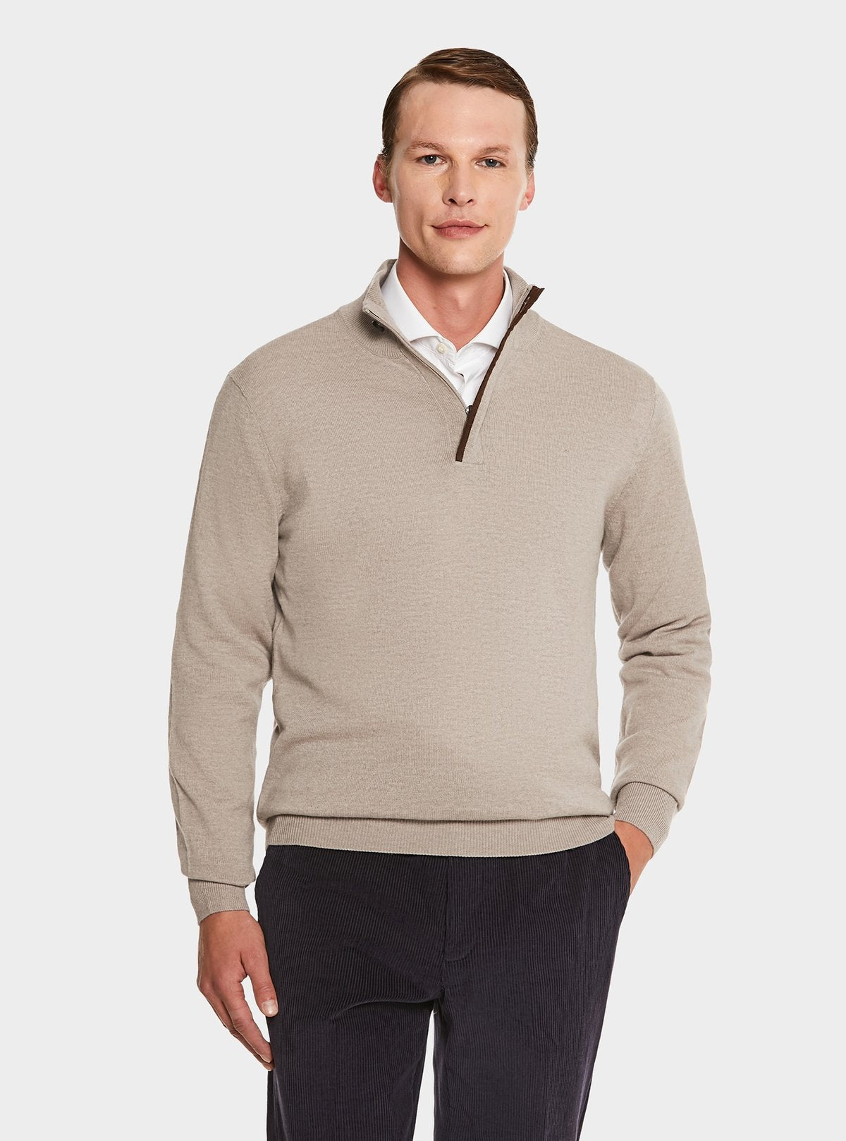 Maglia mock neck in lana e cashmere-0