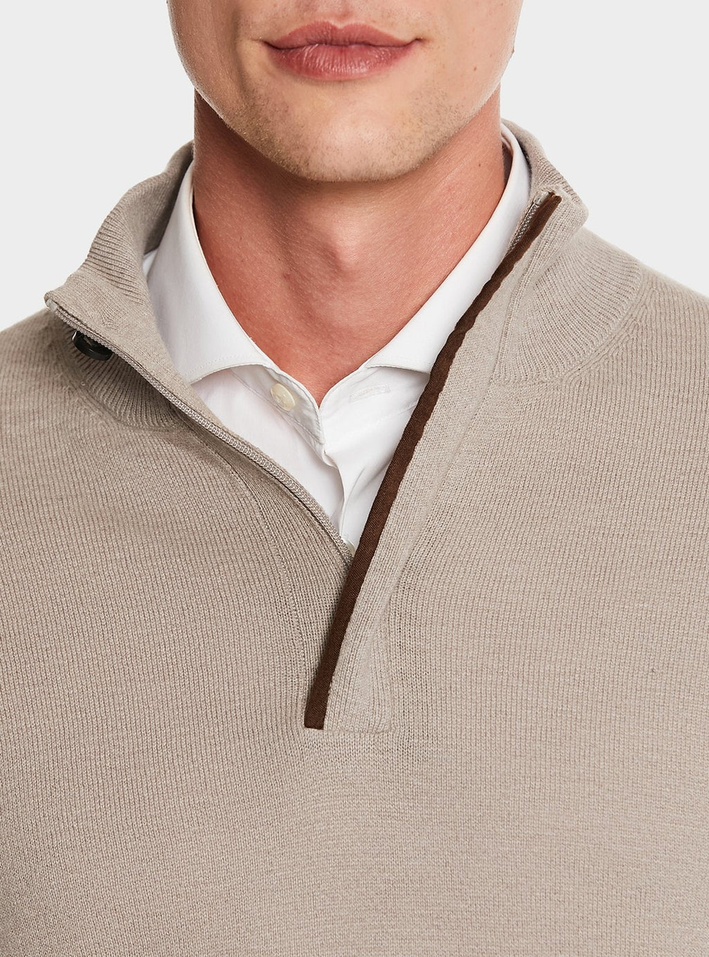 Maglia mock neck in lana e cashmere-2