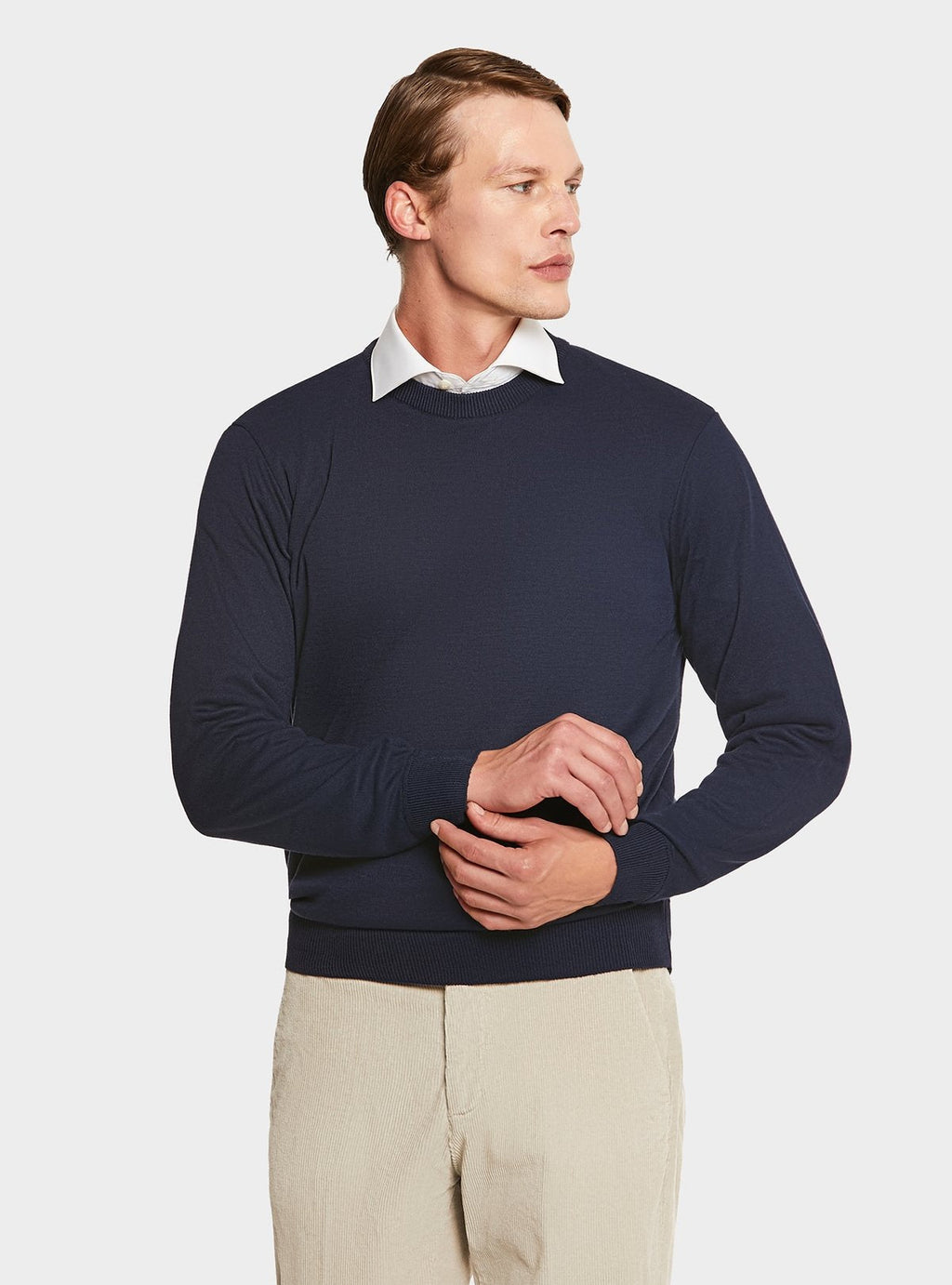 Maglia girocollo tinta unita-0